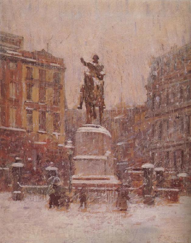 Theodore Robinson Union Square in Winter Norge oil painting art